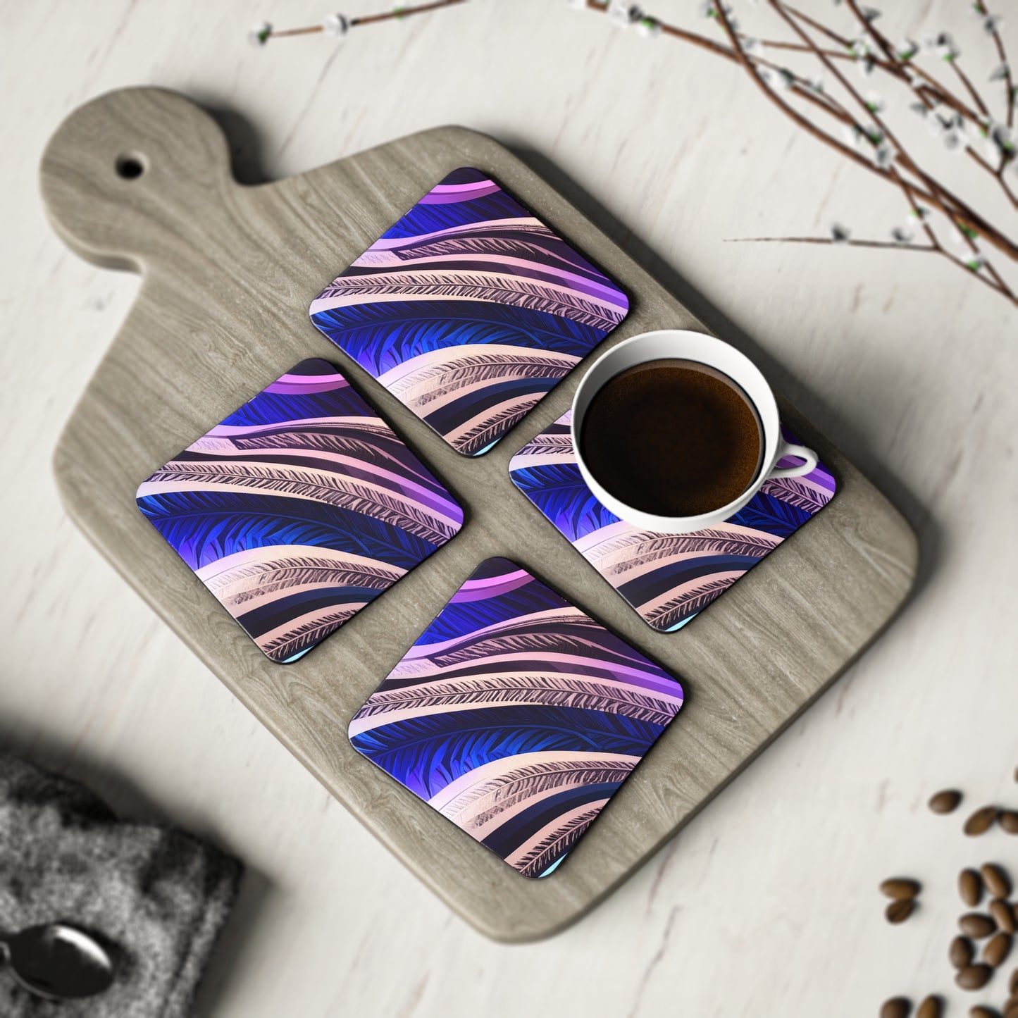 Electric Safari Coasters | 80s Miami Vice Inspired