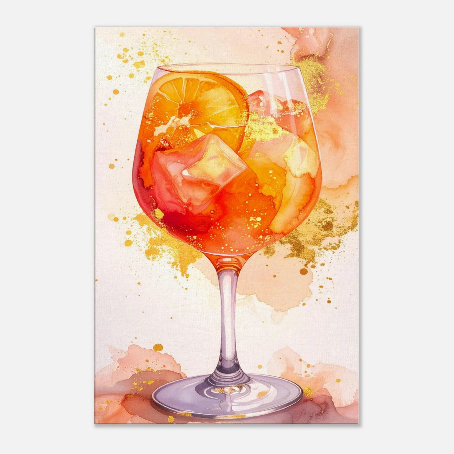 Sunlit Sip | Wall Art Canvas featuring a vibrant cocktail with orange and gold hues, perfect for summer relaxation.