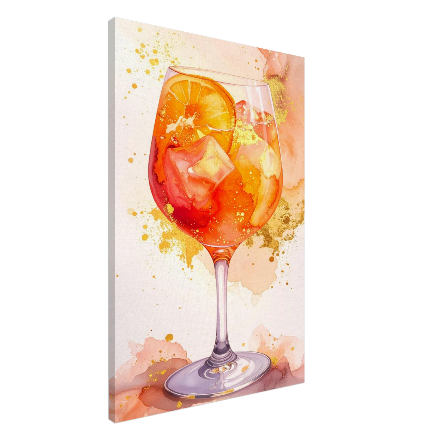 Sunlit Sip | Wall Art Canvas featuring a vibrant cocktail with orange slices, ideal for summer relaxation.