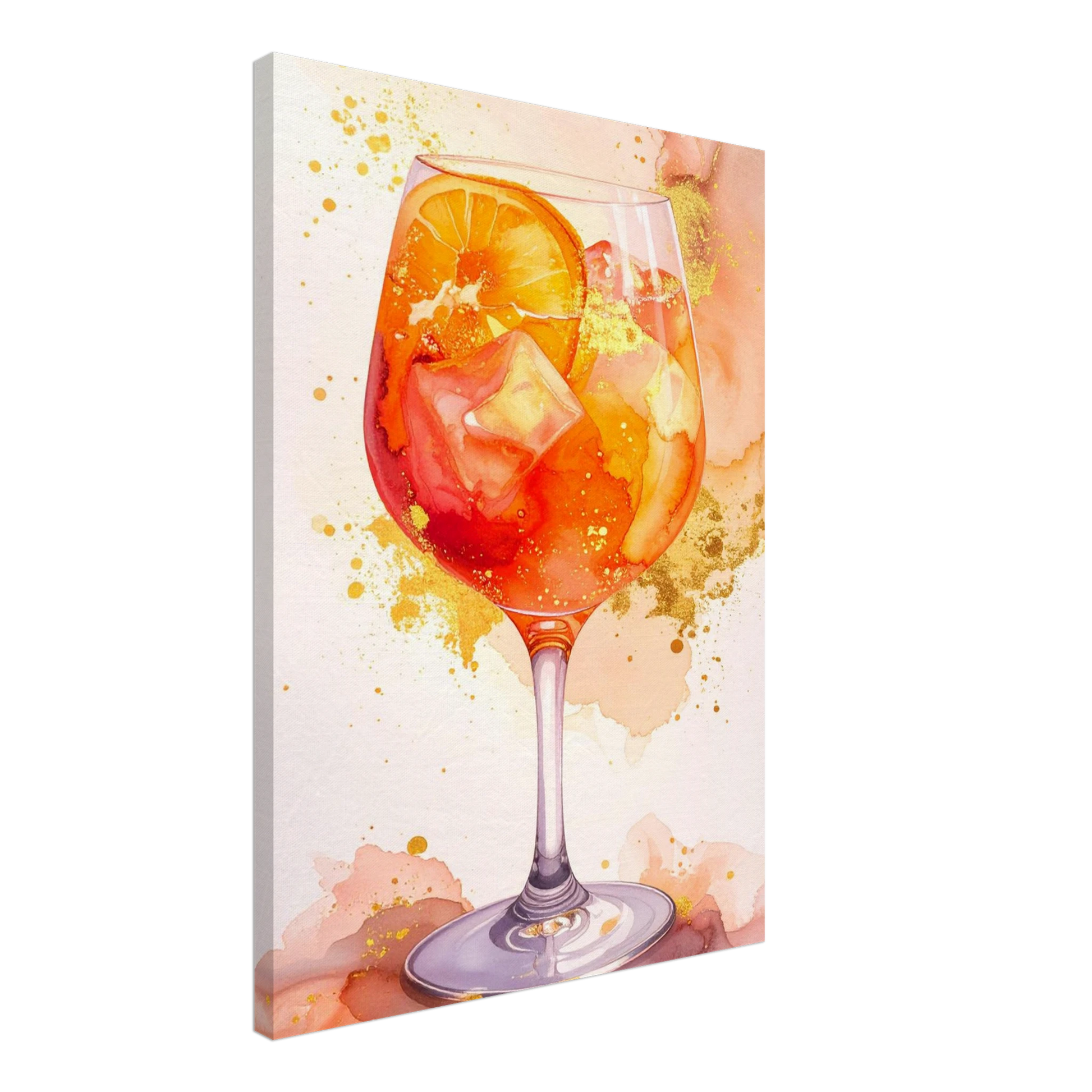 Sunlit Sip | Wall Art Canvas featuring a vibrant cocktail illustration with sunset colors, perfect for summer relaxation.