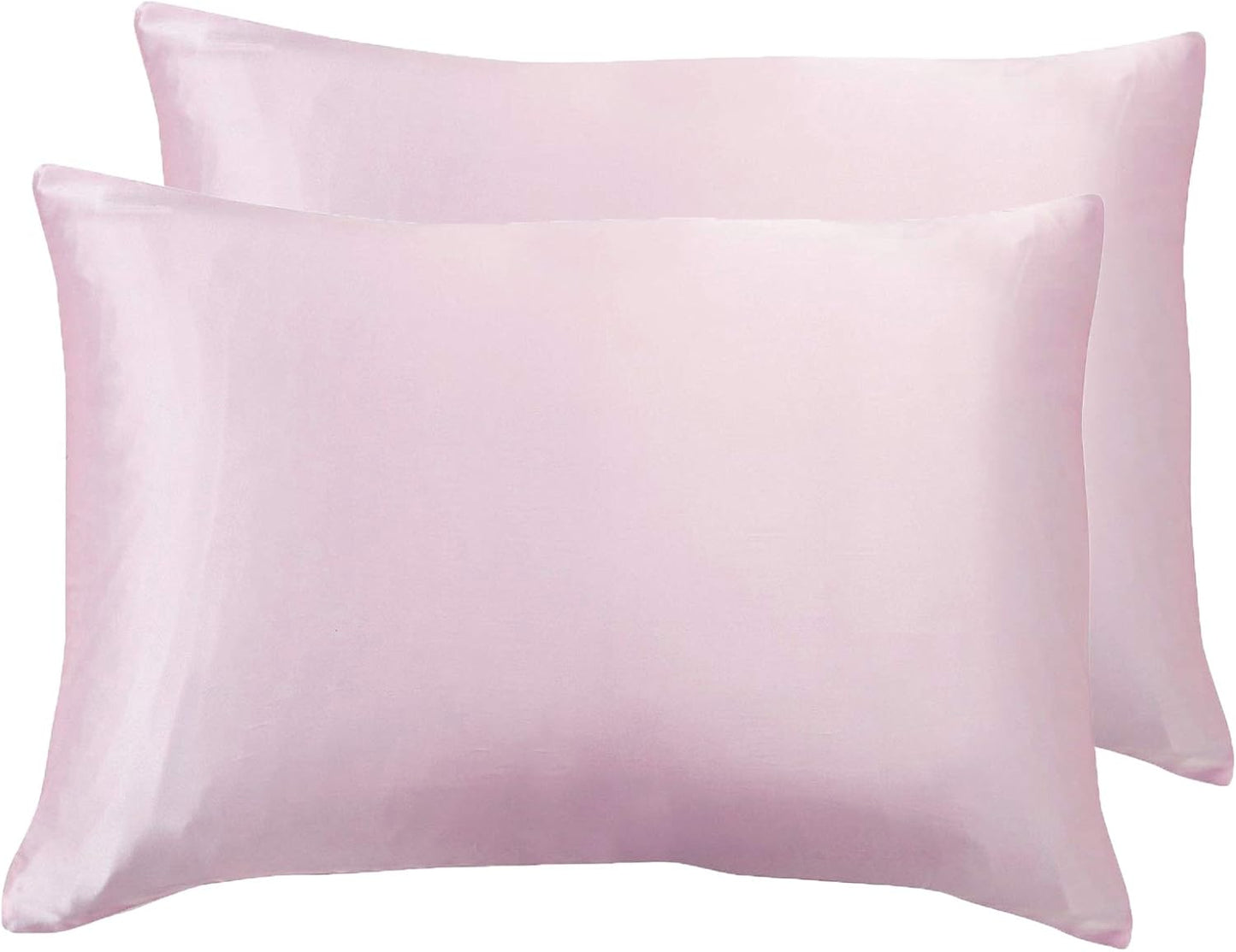 Luxury pink pillowcase 2 pack made of 100% pure Mulberry silk for a smooth, frizz-reducing sleep experience.