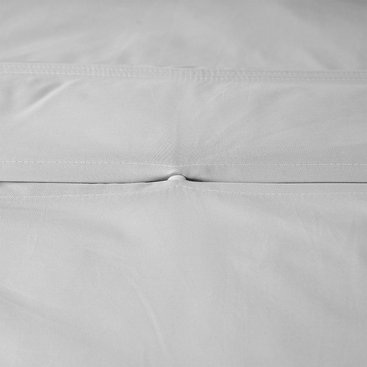 Close-up of Accessorize Grey Bamboo Cotton Quilt Cover Set showing double-stitched detail for added durability and style.
