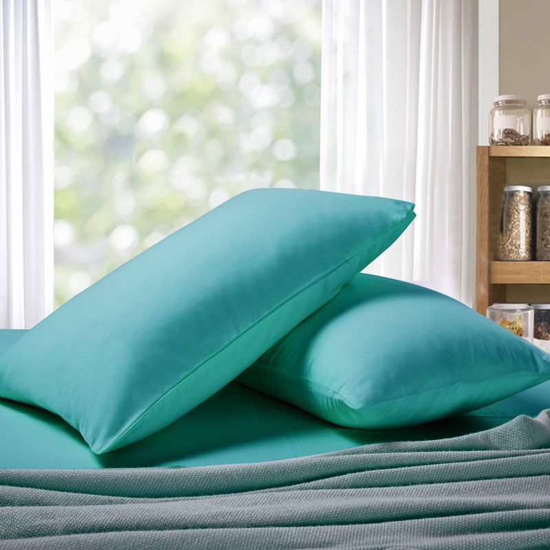 1000TC Premium Ultra Soft Queen Size Pillowcases 2-Pack in Teal - Luxury Bedding
