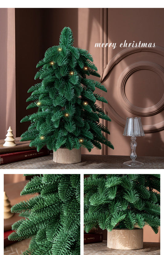 55cm mini Christmas tree with green branches and lights, perfect small indoor holiday decoration for festive arrangements.