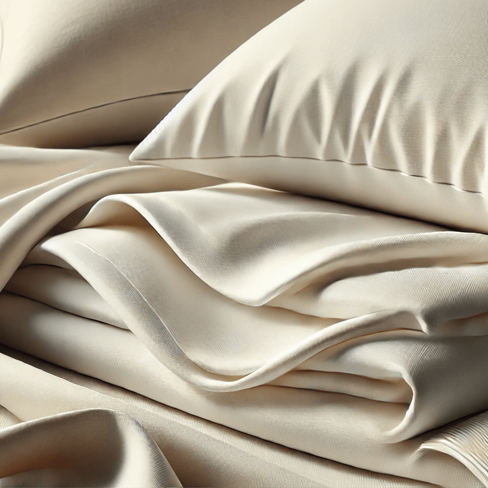 luxurious bed sheets and pillows showcasing softness and elegance.