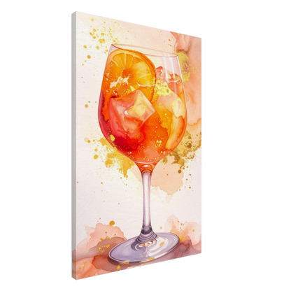 Sunlit Sip | Wall Art Canvas featuring a vibrant cocktail with orange slices, ideal for summer relaxation.