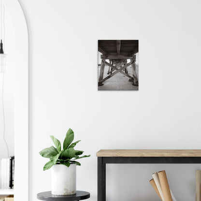 Elegant Black and White Jetty – Coastal Canvas Wall Art Print Hallway