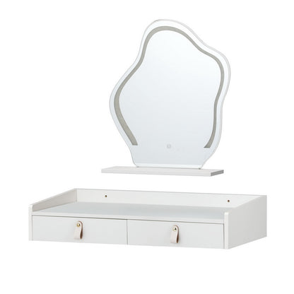 Artiss Daphne Dressing Table with cloud-shaped mirror and two drawers, ideal for a stylish vanity setup.