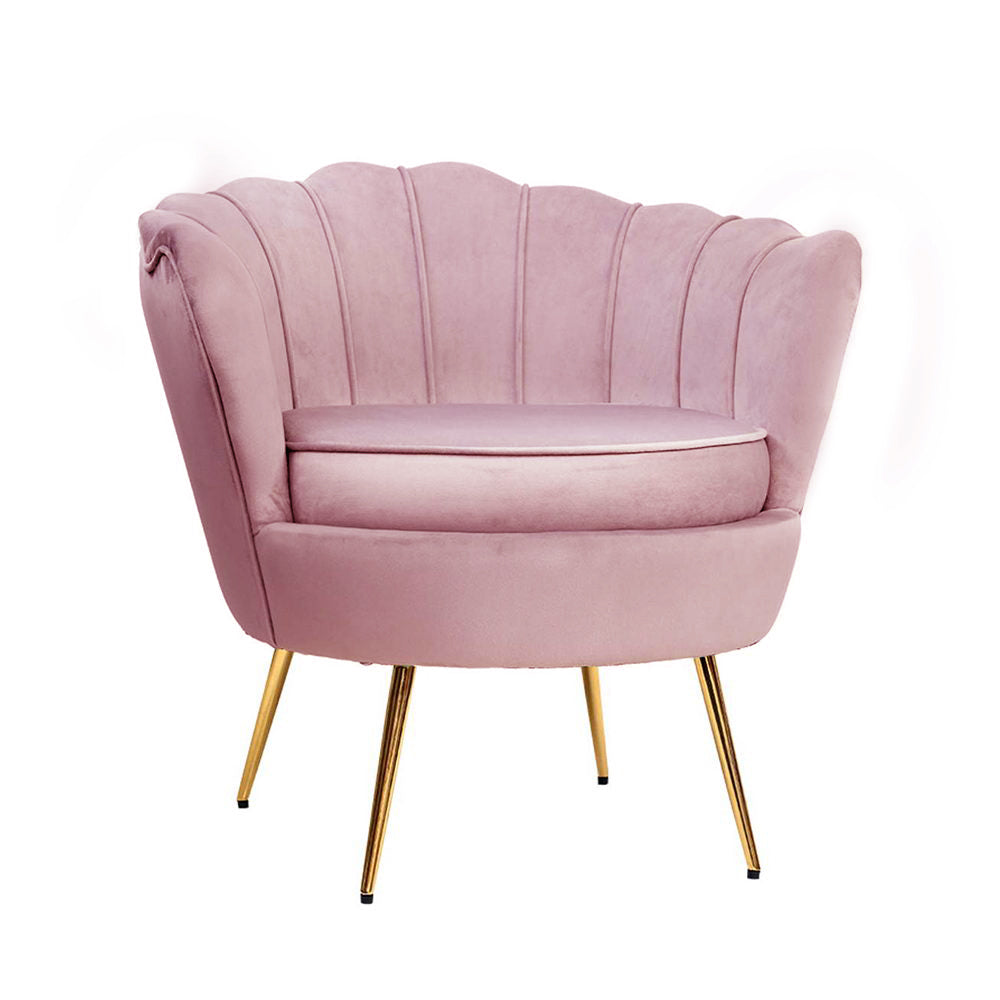 Artiss Pink Velvet Armchair Callista - Stylish Accent Chair with Colour Pop