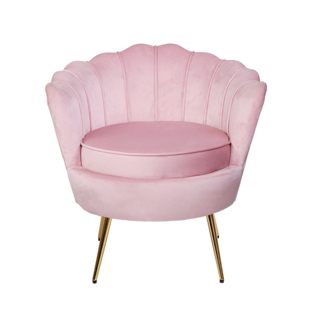 Artiss Pink Velvet Armchair Callista - Stylish Accent Chair with Colour Pop