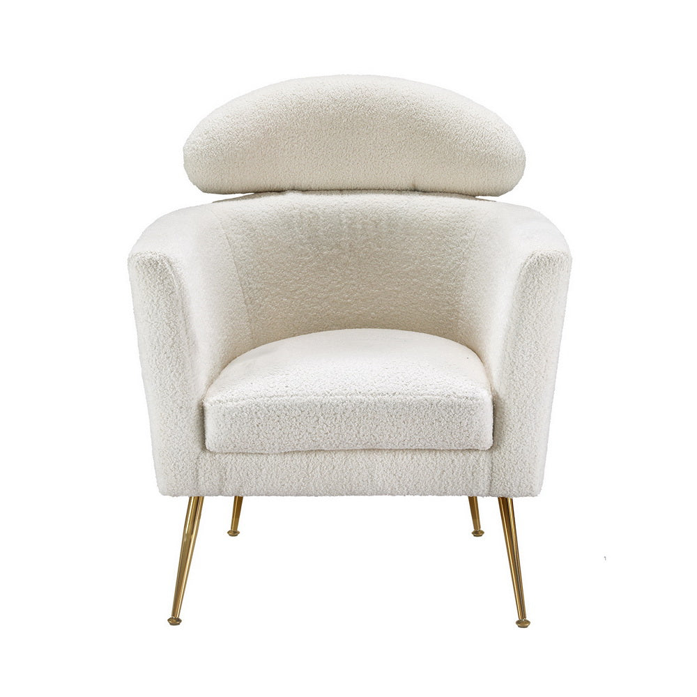 Artiss Armchair Lounge Chair - White Yoli Bouclé Accent Chair