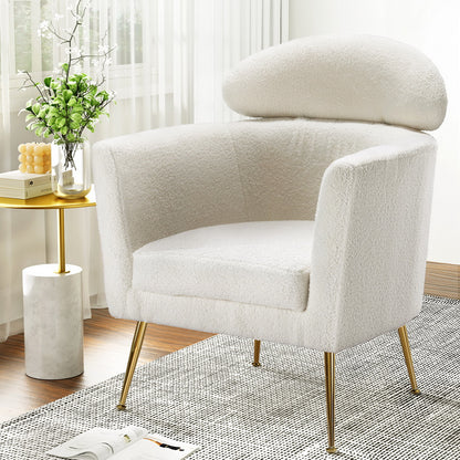 Artiss Armchair Lounge Chair - White Yoli Bouclé Accent Chair