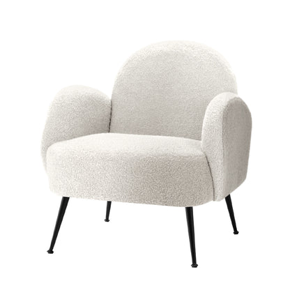 Artiss white Sherpa bouclé armchair lounge chair, stylish and cozy accent for modern living spaces.