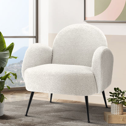 Artiss Armchair Lounge Chair - White Sherpa Bouclé Accent Chair