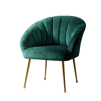 Artiss Green Velvet Armchair Eloise - Stylish Accent Chair with Colour Pop