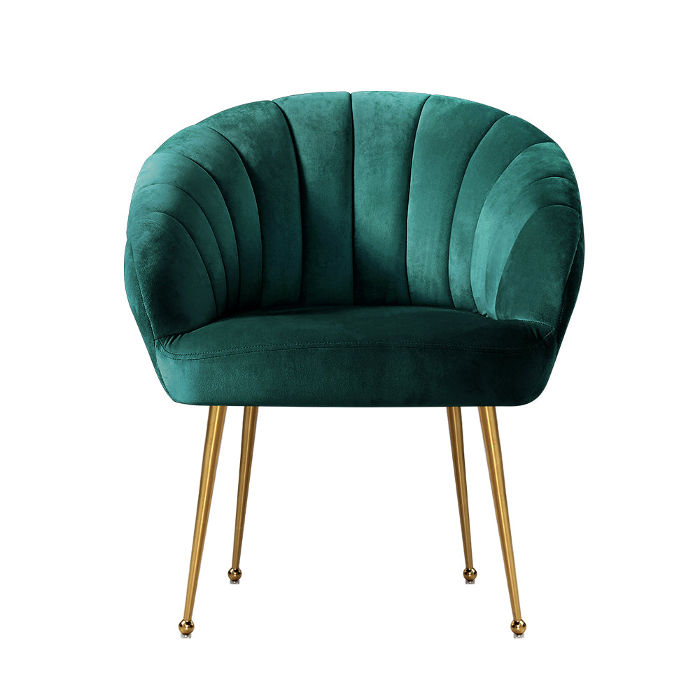 Artiss Green Velvet Armchair Eloise - Stylish Accent Chair with Colour Pop