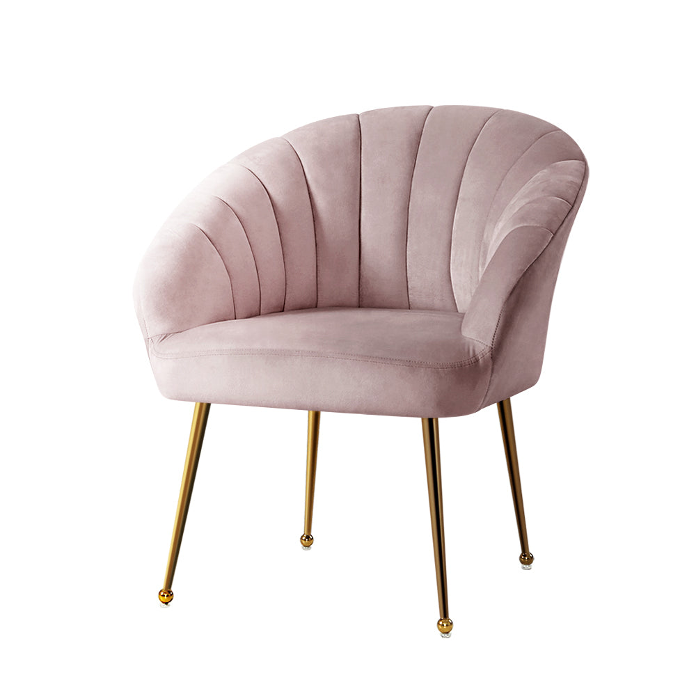 Artiss Pink Velvet Armchair Eloise - Stylish Accent Chair with Colour Pop