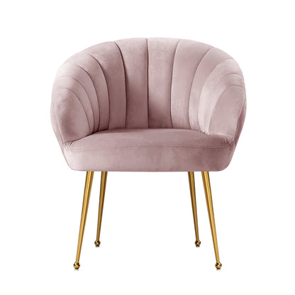 Artiss Pink Velvet Armchair Eloise - Stylish Accent Chair with Colour Pop