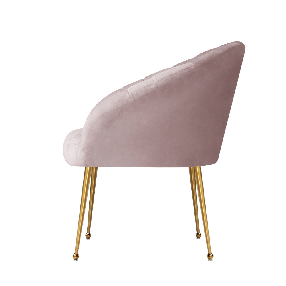 Artiss Pink Velvet Armchair Eloise - Stylish Accent Chair with Colour Pop