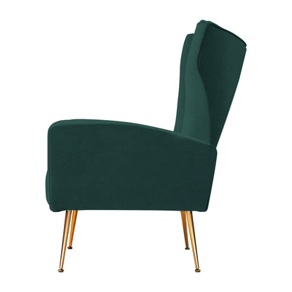 Artiss Green Velvet Armchair Kate - Stylish Accent Chair with Colour Pop