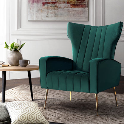 Artiss Green Velvet Armchair Kate - Stylish Accent Chair with Colour Pop