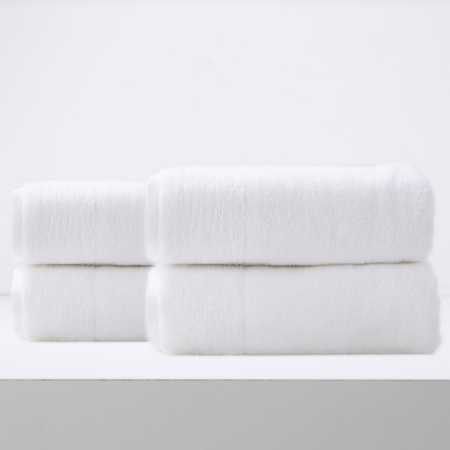 Luxury 4 Pack Snow Bath Towels, 650 GSM Zero Twist Cotton by Renee Taylor - Soft, Quick-Dry Bathroom Towels