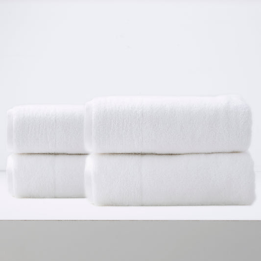 Luxury 4 Pack Snow Bath Towels, 650 GSM Zero Twist Cotton by Renee Taylor - Soft, Quick-Dry Bathroom Towels