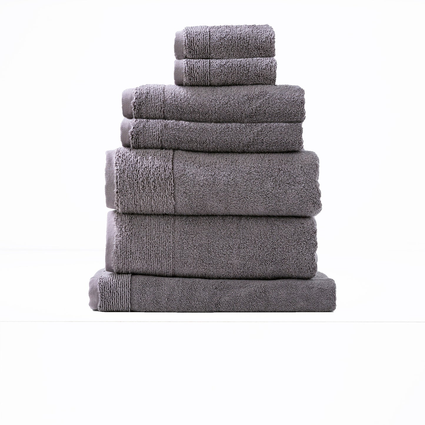 Luxury Aireys 650 GSM Nickel Bath Towel Set by Renee Taylor - 7 Piece Soft Zero Twist Bathroom Towels