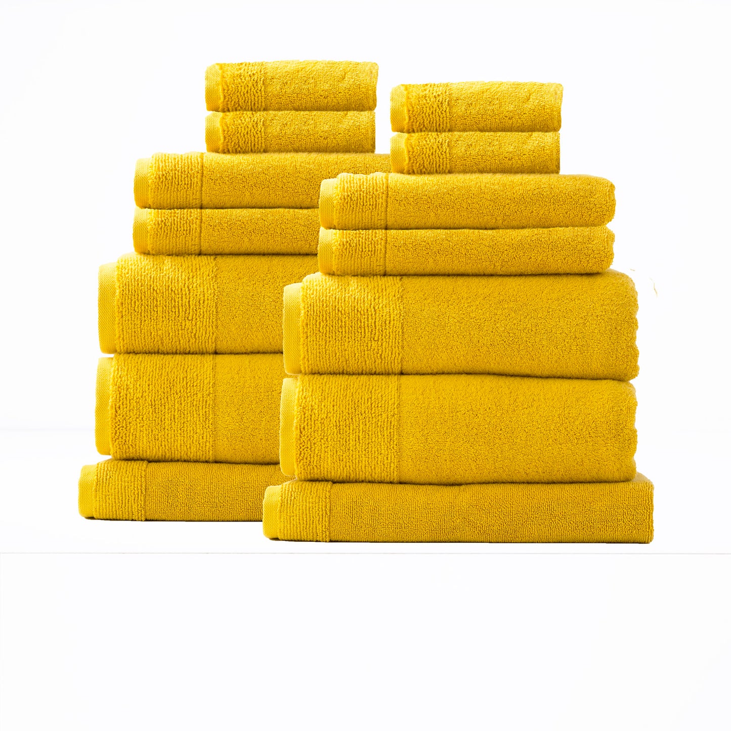 Luxurious spice bath towel set, 650 GSM zero twist, 14-piece, by Renee Taylor. High-quality bathroom towels for ultimate comfort.