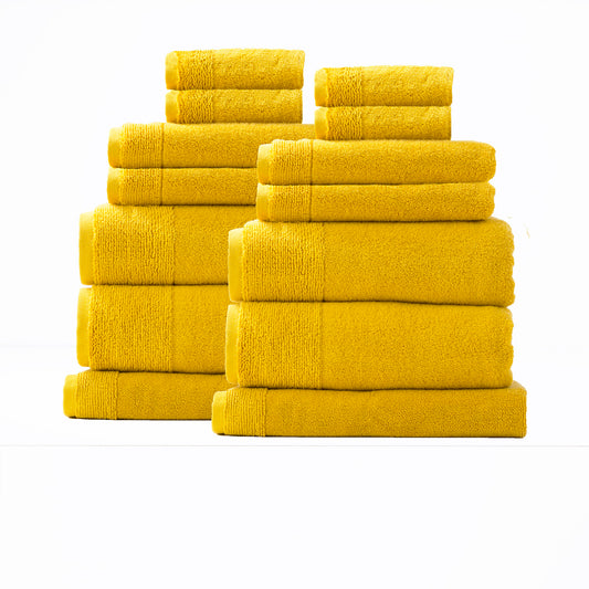 Luxurious spice bath towel set, 650 GSM zero twist, 14-piece, by Renee Taylor. High-quality bathroom towels for ultimate comfort.