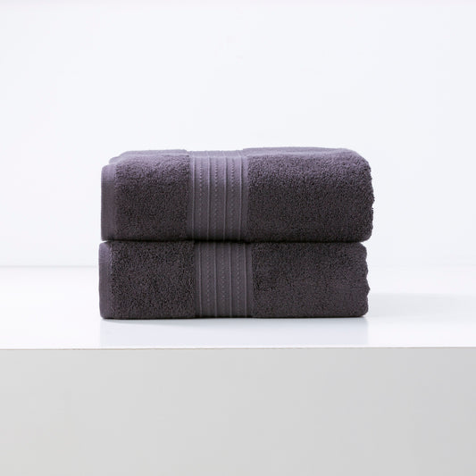 Carbon bath sheet set, Brentwood 650 GSM, low twist combed cotton, luxury bathroom towels, 2 pack by Renee Taylor.