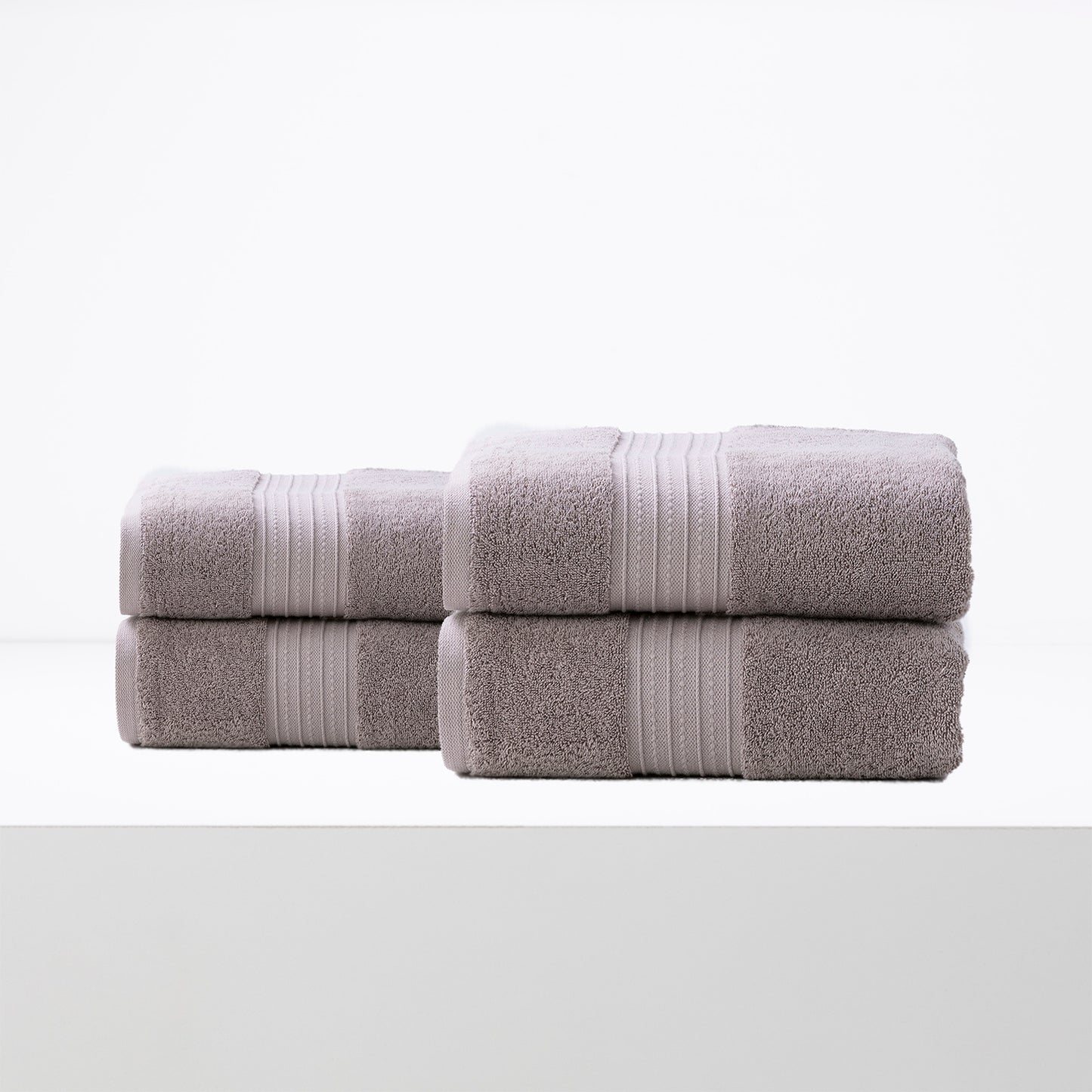 Brentwood whisper grey bath sheets 4-pack, 650 GSM low-twist combed cotton, luxury bathroom towels by Renee Taylor