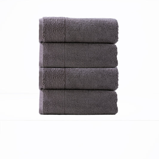 Nickel Aireys 650 GSM zero twist 4-piece luxury bath towels by Renee Taylor, soft and durable bathroom towels.