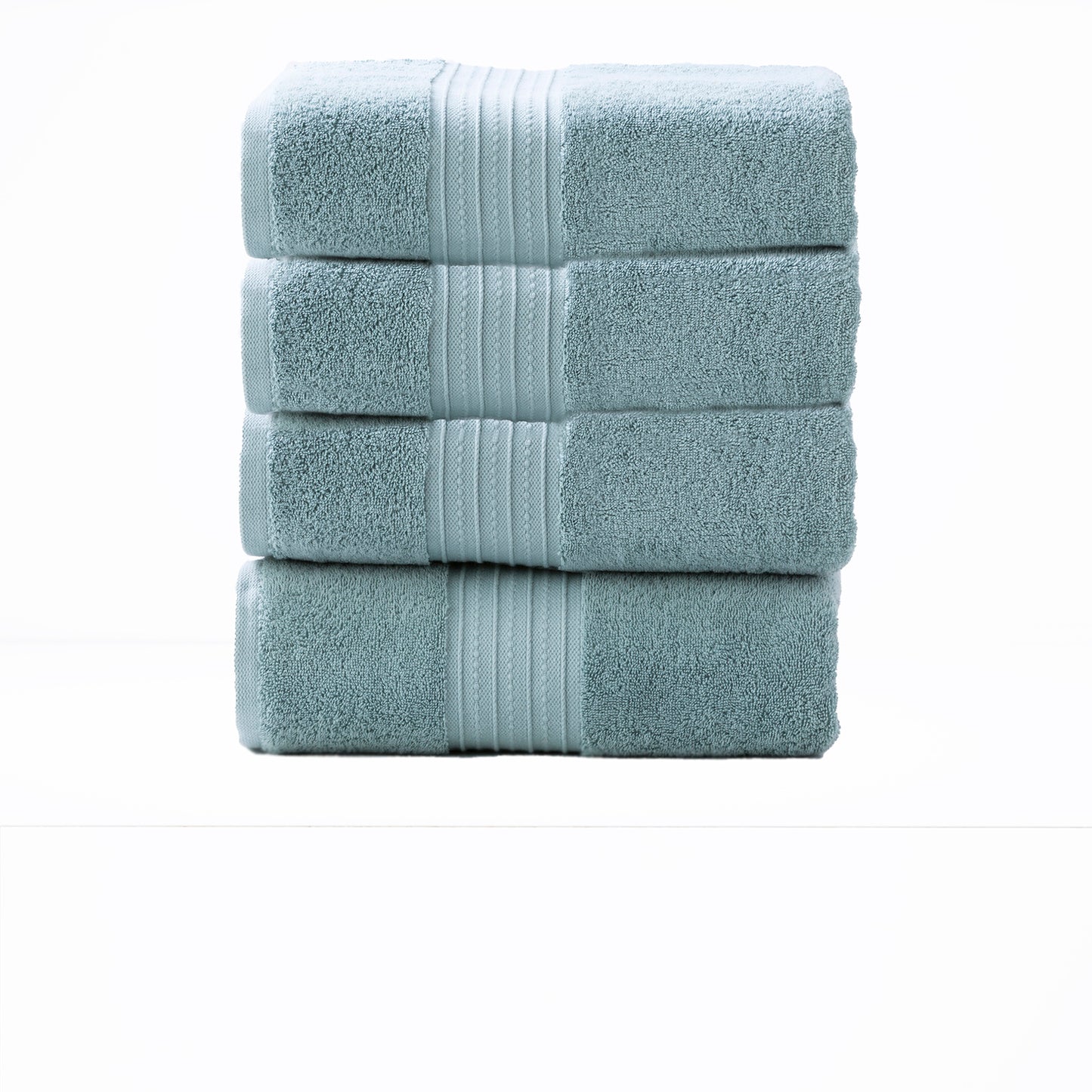 Brentwood 650 GSM Gray Mist 4 Piece Low Twist Cotton Bath Towels by Renee Taylor, Luxury Bathroom Towels