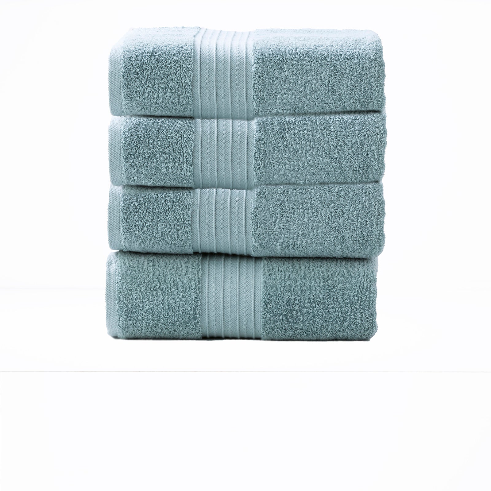 Brentwood 650 GSM Gray Mist 4 Piece Low Twist Cotton Bath Towels by Renee Taylor, Luxury Bathroom Towels