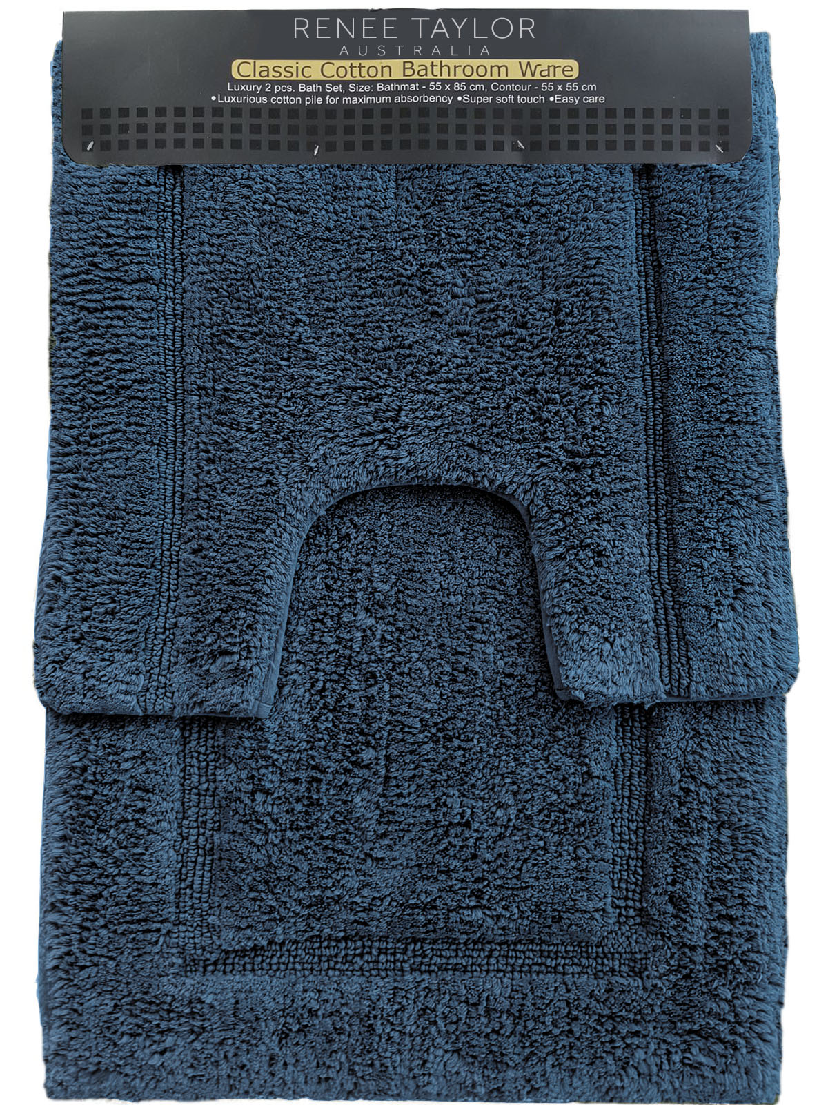 2 Piece 2200 GSM Tufted Blue Mirage Bath Mat Set by Renee Taylor – Plush & Soft Luxury