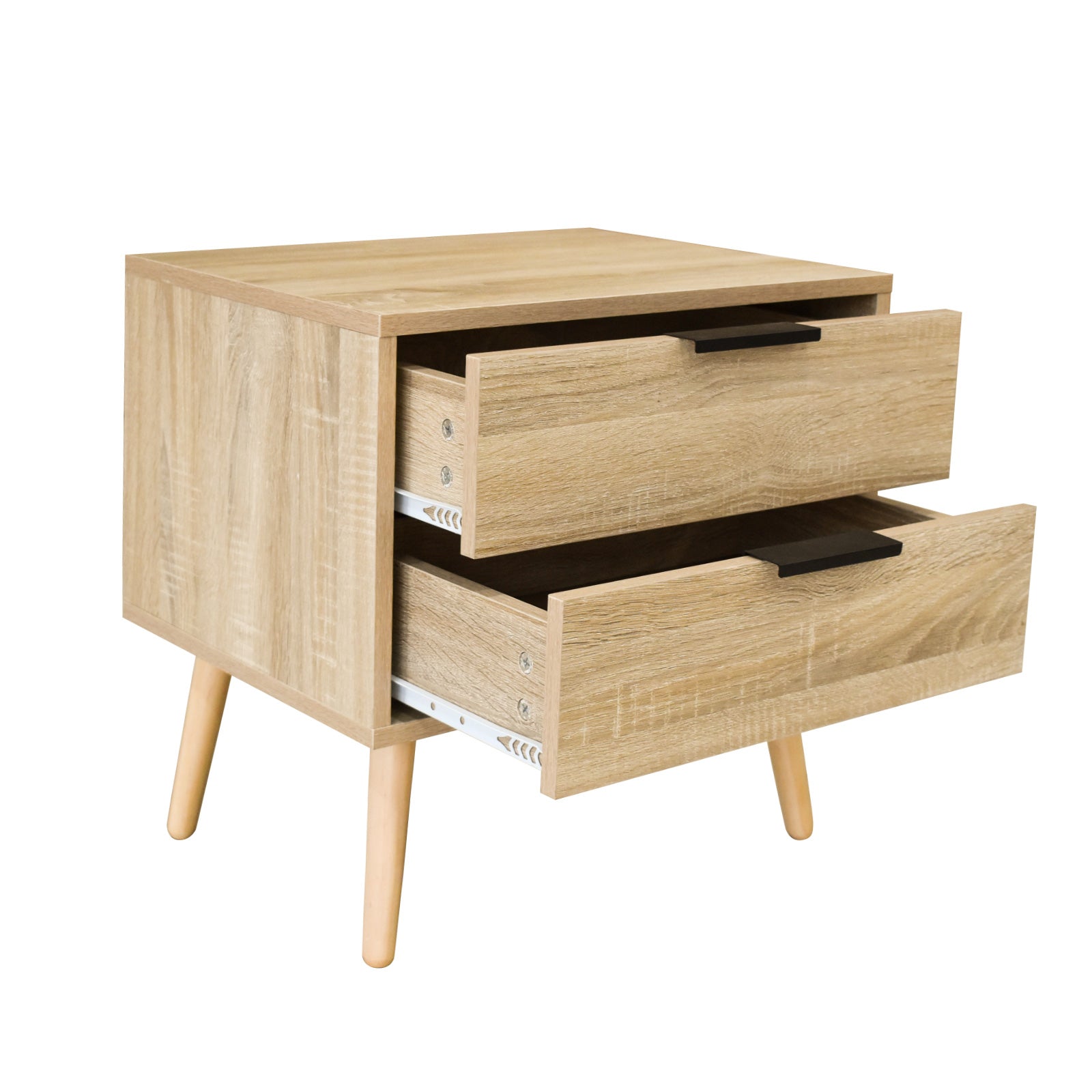 Milano Decor Paddington bedside table with drawers, wooden bedside nightstand, contemporary bed side cabinet, minimalist bedside stand.