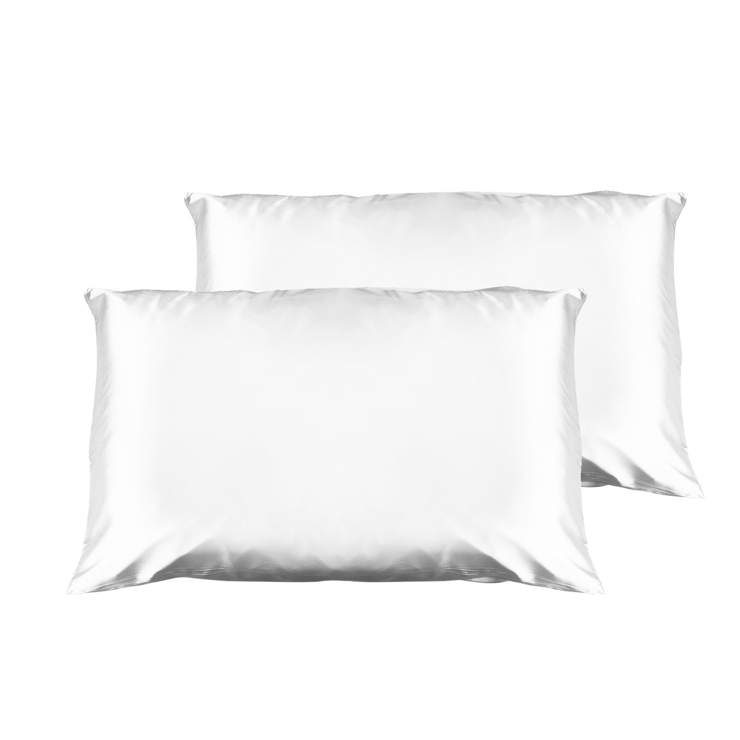 Casa Decor luxury satin pillowcases twin pack in white for smooth and comfortable bedding. Perfect gift for elegant bedrooms.