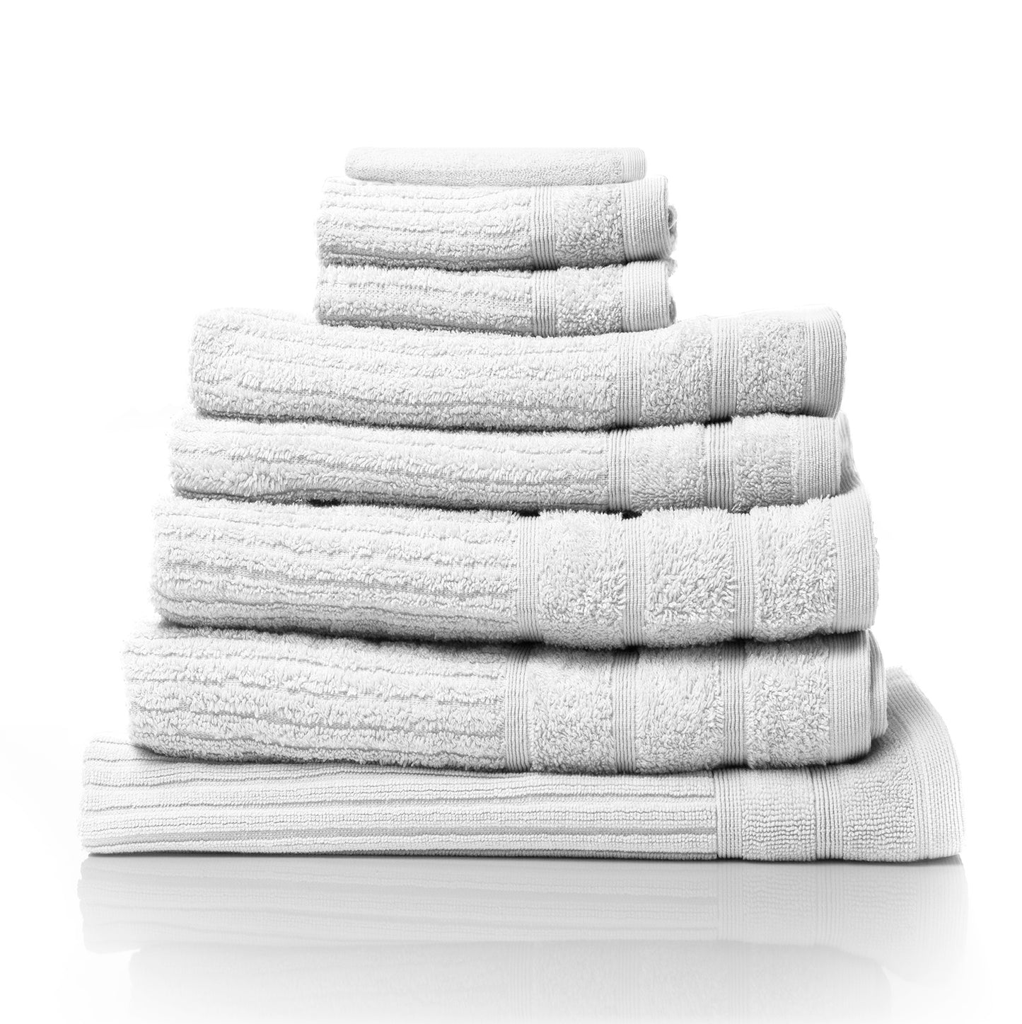 White Egyptian Cotton 8 Piece Bath Towel Set 600GSM - Luxury Bathroom Towels by Royal Comfort