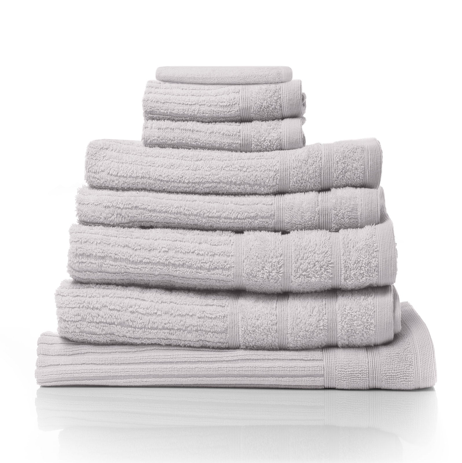 Luxury Holly-colored Egyptian cotton 8 piece bathroom towel set, 600GSM, by Royal Comfort, perfect for elegant bath decor.