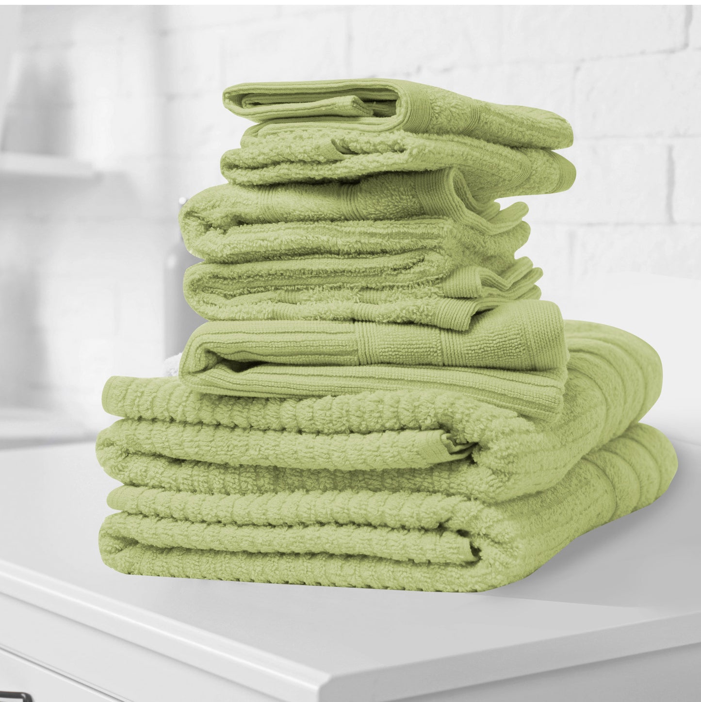 Spearmint luxury bathroom towels, Royal Comfort Eden 8-piece set, 600GSM Egyptian cotton bath towels, elegant and durable.