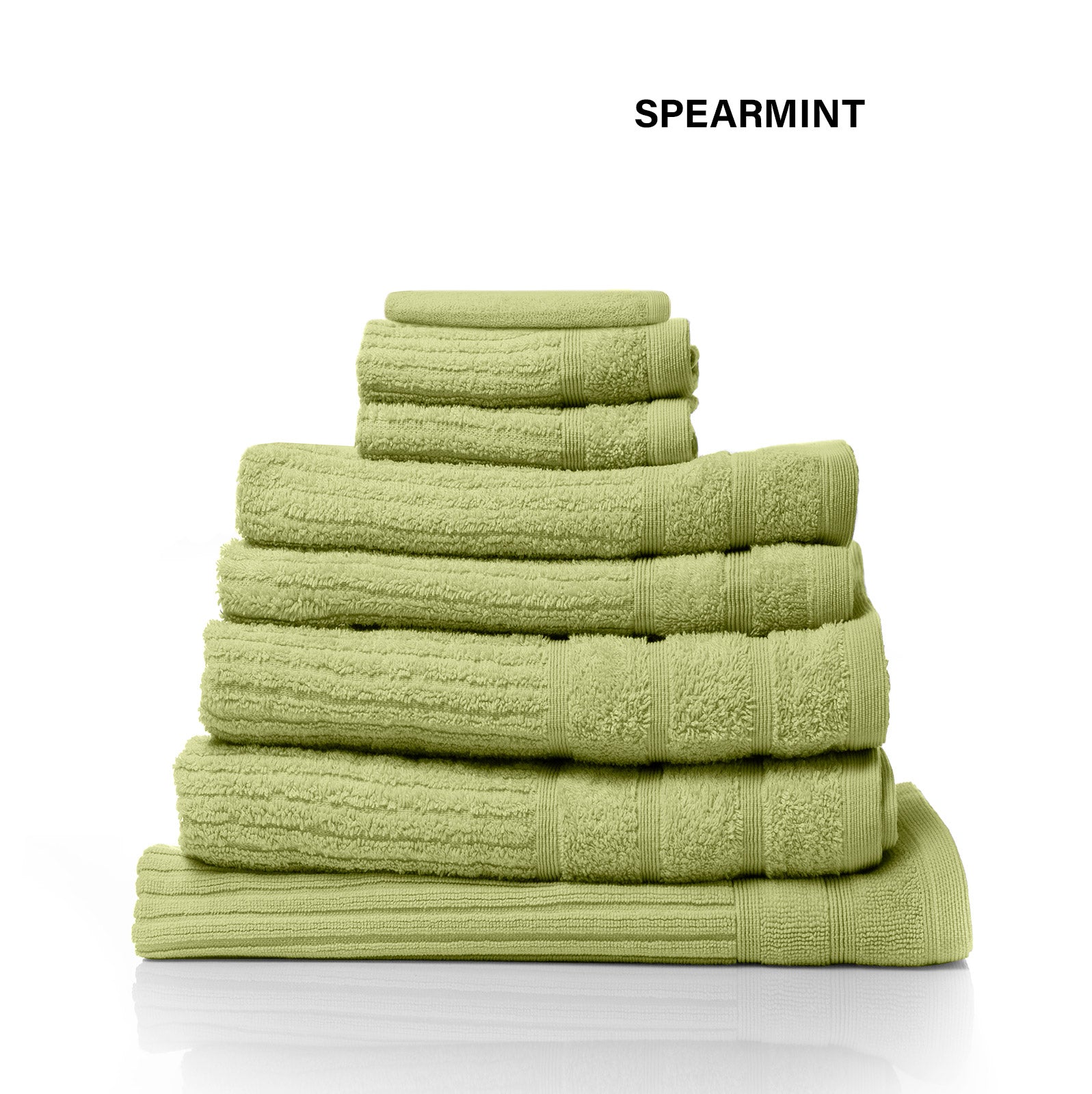 Spearmint 8 Piece Luxury Bath Towel Set, 100% Egyptian Cotton, 600GSM, by Royal Comfort - Elegant and Durable Bathroom Towels