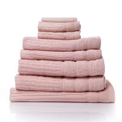 Blush Egyptian Cotton Luxury 8 Piece Bath Towel Set 600GSM for Elegant Bathrooms