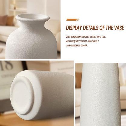 Close-up of modern matte white ceramic vase showcasing its elegant shape and smooth texture for stylish home decor.