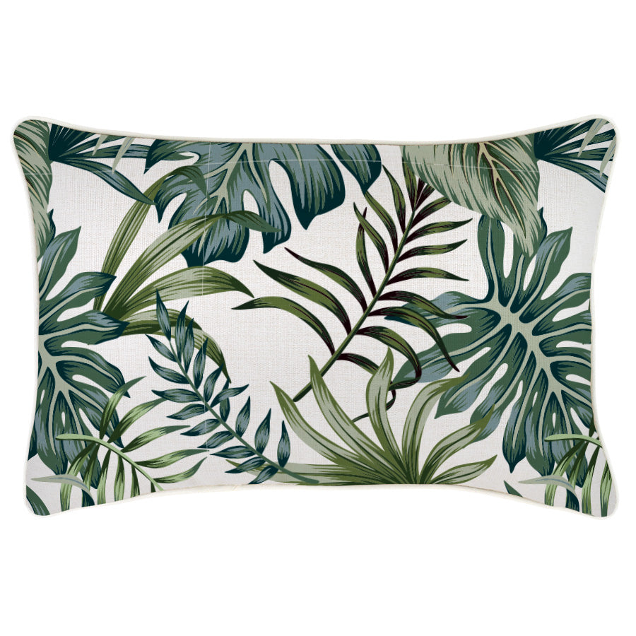 Decorative cushion cover featuring lush tropical leaves, perfect for enhancing your couch or sofa decor.