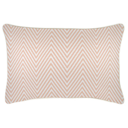 Decorative zig zag blush cushion cover, 35cm x 50cm, perfect for adding style to couch or sofa. Water repellent fabric.