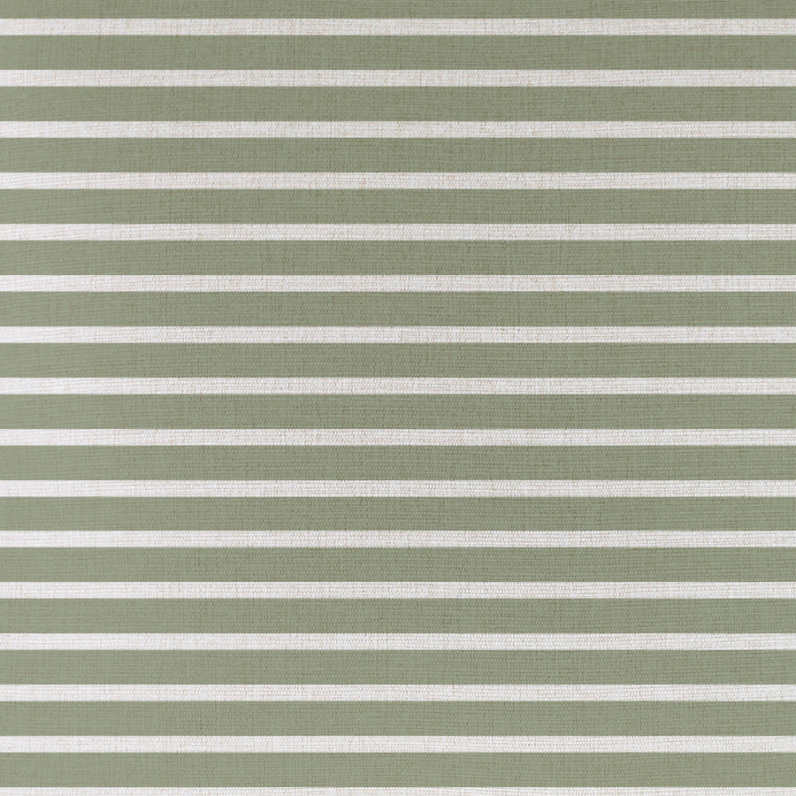 Hampton stripe fabric in sage green, perfect for cushion covers, featuring a soft textured design and water-resistant finish.