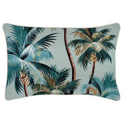 Cushion cover with palm trees in seafoam, perfect for tropical decor, 35cm x 50cm, ideal for couch or sofa cushion covers.