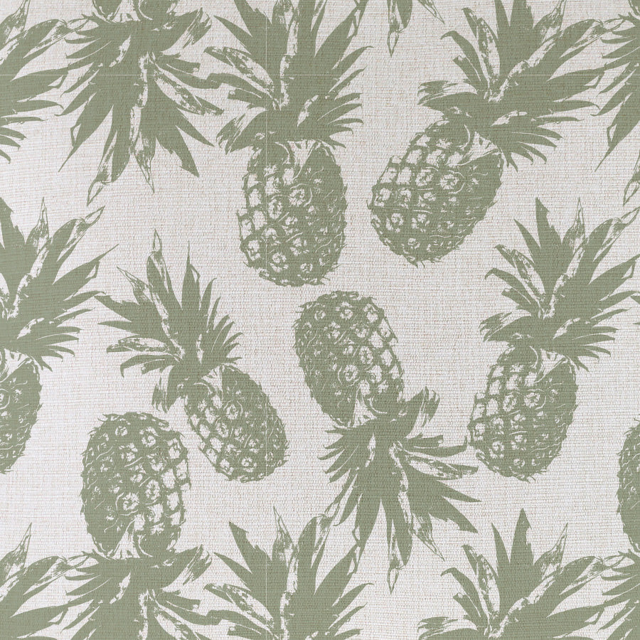 Pineapple pattern fabric in sage green for decorative cushion covers, perfect for tropical-inspired home decor.