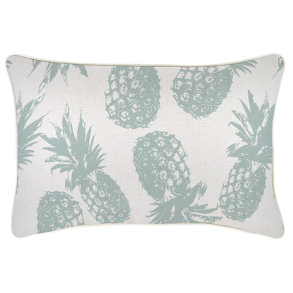 Cushion cover with pineapple print in seafoam color, 35cm x 50cm, perfect for indoor and outdoor tropical decor.